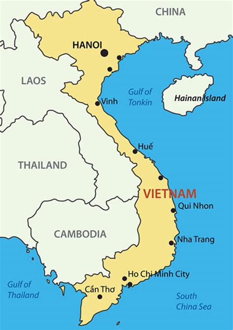 vietnam karte mit städten